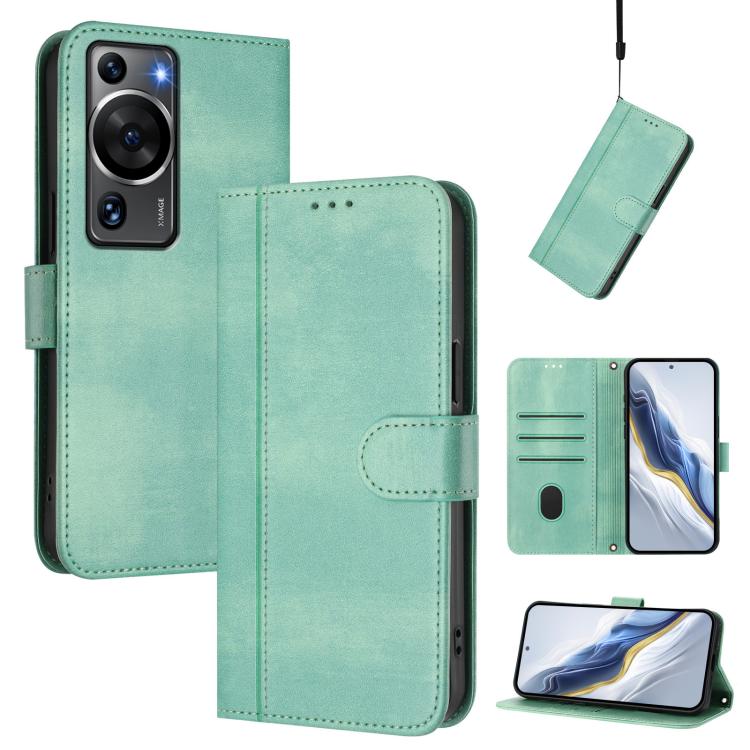 Line Splicing Buckle Retro Leather Phone Case, For Huawei Nova 13 Pro, For Huawei Nova 13 / Nova 12, For Huawei Pura 70 Pro / Pura 70 Pro+, For Huawei nova 12i Global, For Huawei Nova 12s Global, For Huawei Pura 70, For Huawei Mate 60 Pro / Mate 60 Pro...