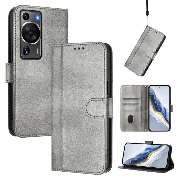 Line Splicing Buckle Retro Leather Phone Case, For Huawei Nova 13 Pro, For Huawei Nova 13 / Nova 12, For Huawei Pura 70 Pro / Pura 70 Pro+, For Huawei nova 12i Global, For Huawei Nova 12s Global, For Huawei Pura 70, For Huawei Mate 60 Pro / Mate 60 Pro...