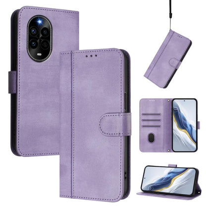 Line Splicing Buckle Retro Leather Phone Case, For Huawei Nova 13 Pro, For Huawei Nova 13 / Nova 12, For Huawei Pura 70 Pro / Pura 70 Pro+, For Huawei nova 12i Global, For Huawei Nova 12s Global, For Huawei Pura 70, For Huawei Mate 60 Pro / Mate 60 Pro...