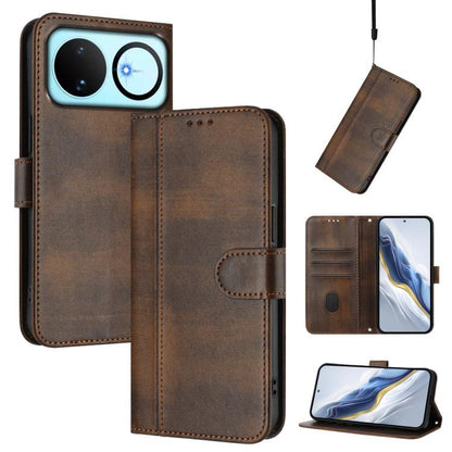 Line Splicing Buckle Retro Leather Phone Case, For Huawei nova 16z, For Huawei nova 16, For Huawei Pura 90 Pro Max 5G, For Huawei Pura 90 Pro 5G, For Huawei Mate 70 Air 5G, For Huawei Enjoy 80s, For Huawei nova 14 Ultra, For Huawei nova 14 Pro         ...