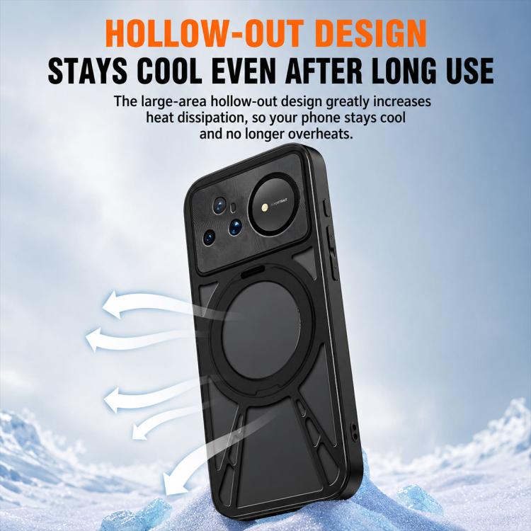 Cooling Hollow Metal Holder MagSafe Phone Case, For Huawei nova 16 Ultra, For Huawei nova 16 Pro, For Huawei nova 16z, For Huawei nova 16, For Huawei Mate 70 Pro, For Huawei Mate 70, For Huawei Pura 70 Pro / 70 Pro+, For Huawei Pura 70 Ultra           ...