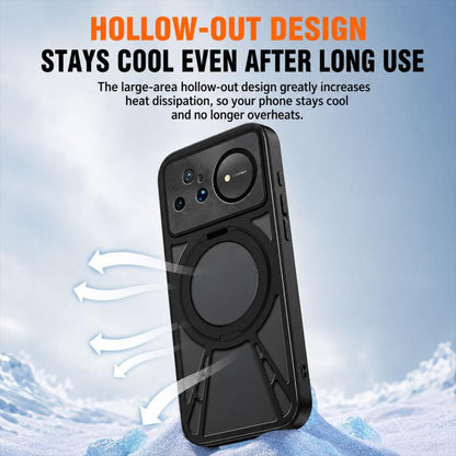 Cooling Hollow Metal Holder MagSafe Phone Case, For Huawei nova 16 Ultra, For Huawei nova 16 Pro, For Huawei nova 16z, For Huawei nova 16, For Huawei Mate 70 Pro, For Huawei Mate 70, For Huawei Pura 70 Pro / 70 Pro+, For Huawei Pura 70 Ultra           ...