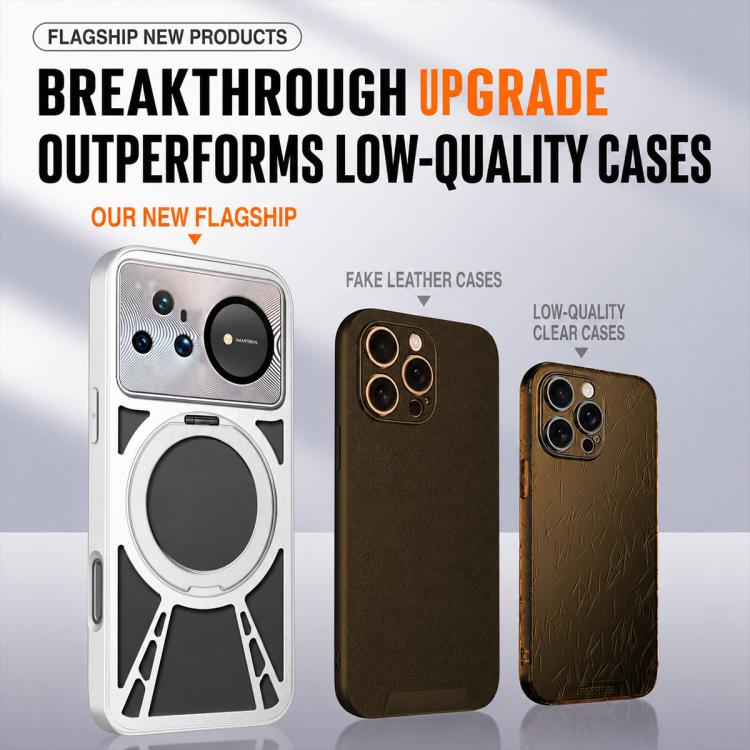 Cooling Hollow Metal Holder MagSafe Phone Case, For Huawei nova 16 Ultra, For Huawei nova 16 Pro, For Huawei nova 16z, For Huawei nova 16, For Huawei Mate 70 Pro, For Huawei Mate 70, For Huawei Pura 70 Pro / 70 Pro+, For Huawei Pura 70 Ultra           ...