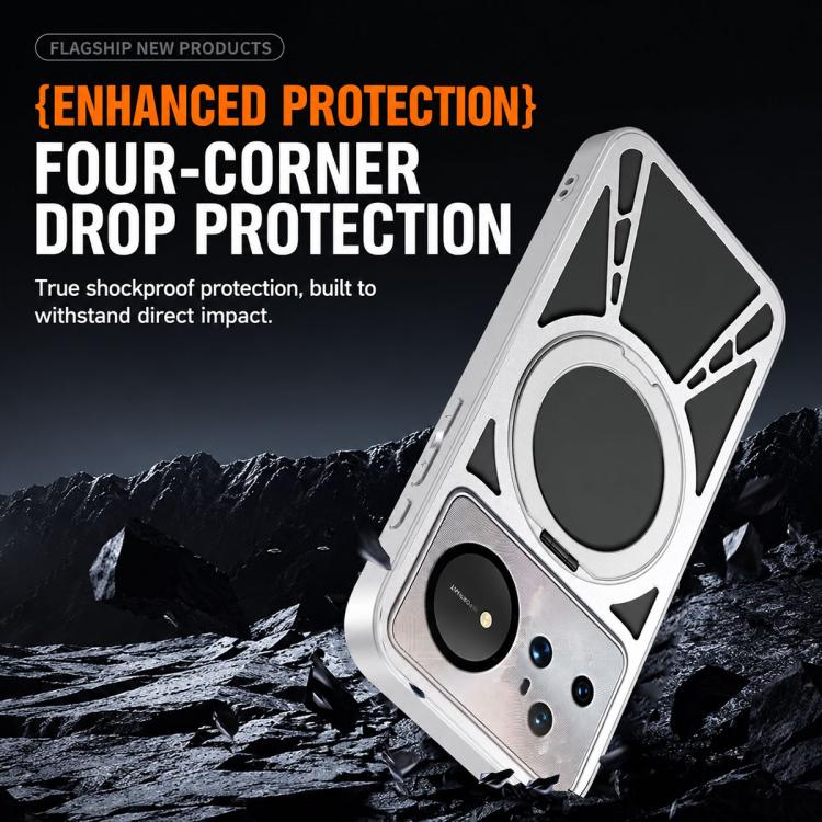 Cooling Hollow Metal Holder MagSafe Phone Case, For Huawei nova 16 Ultra, For Huawei nova 16 Pro, For Huawei nova 16z, For Huawei nova 16, For Huawei Mate 70 Pro, For Huawei Mate 70, For Huawei Pura 70 Pro / 70 Pro+, For Huawei Pura 70 Ultra           ...