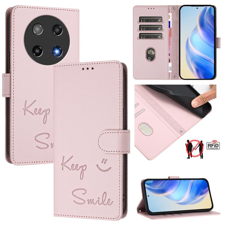 Smile Embossing RFID Leather Phone Case, For Coolpad C16, For Coolpad X100, For Coolpad Cool 40i