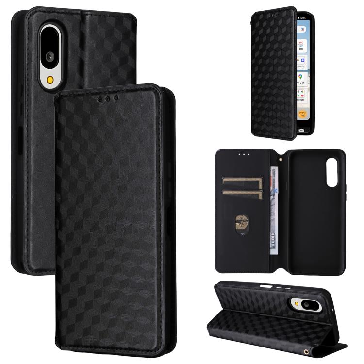 Cubic Grid Texture Flip Leather Phone Case, For Sharp Aquos wish6, For Sharp Aquos R11, For Sharp Aquos Sense10 / Sense9, For Sharp Aquos R10 / R9, For Sharp Aquos wish5, For Sharp Basio Active3, For Sharp Aquos R8 Pro / Leica Leitz Phone 3