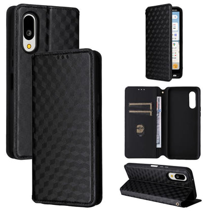 Cubic Grid Texture Flip Leather Phone Case, For Sharp Aquos wish6, For Sharp Aquos R11, For Sharp Aquos Sense10 / Sense9, For Sharp Aquos R10 / R9, For Sharp Aquos wish5, For Sharp Basio Active3, For Sharp Aquos R8 Pro / Leica Leitz Phone 3