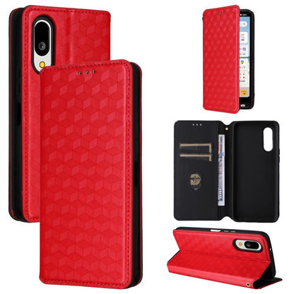 Cubic Grid Texture Flip Leather Phone Case, For Sharp Aquos wish6, For Sharp Aquos R11, For Sharp Aquos Sense10 / Sense9, For Sharp Aquos R10 / R9, For Sharp Aquos wish5, For Sharp Basio Active3, For Sharp Aquos R8 Pro / Leica Leitz Phone 3