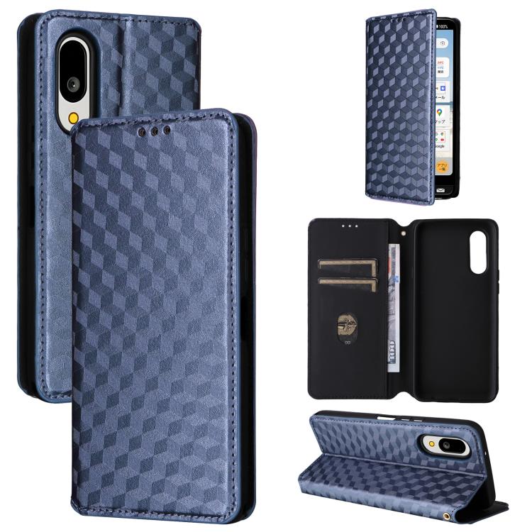 Cubic Grid Texture Flip Leather Phone Case, For Sharp Aquos wish6, For Sharp Aquos R11, For Sharp Aquos Sense10 / Sense9, For Sharp Aquos R10 / R9, For Sharp Aquos wish5, For Sharp Basio Active3, For Sharp Aquos R8 Pro / Leica Leitz Phone 3