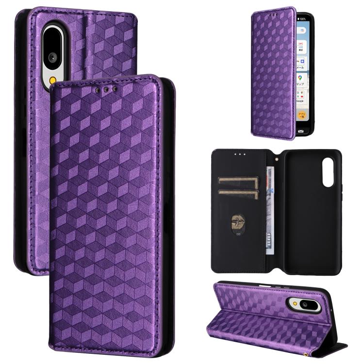 Cubic Grid Texture Flip Leather Phone Case, For Sharp Aquos wish6, For Sharp Aquos R11, For Sharp Aquos Sense10 / Sense9, For Sharp Aquos R10 / R9, For Sharp Aquos wish5, For Sharp Basio Active3, For Sharp Aquos R8 Pro / Leica Leitz Phone 3