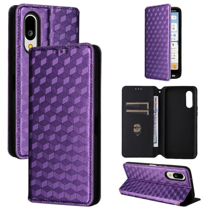 Cubic Grid Texture Flip Leather Phone Case, For Sharp Aquos wish6, For Sharp Aquos R11, For Sharp Aquos Sense10 / Sense9, For Sharp Aquos R10 / R9, For Sharp Aquos wish5, For Sharp Basio Active3, For Sharp Aquos R8 Pro / Leica Leitz Phone 3