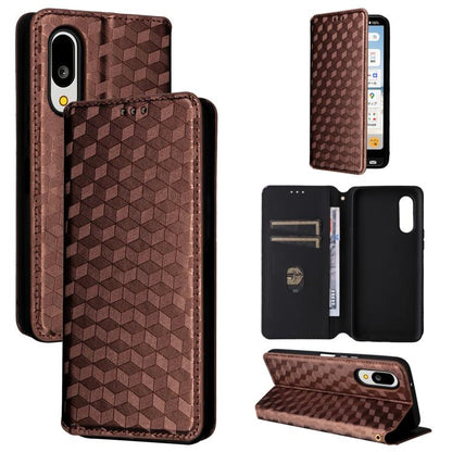 Cubic Grid Texture Flip Leather Phone Case, For Sharp Aquos wish6, For Sharp Aquos R11, For Sharp Aquos Sense10 / Sense9, For Sharp Aquos R10 / R9, For Sharp Aquos wish5, For Sharp Basio Active3, For Sharp Aquos R8 Pro / Leica Leitz Phone 3