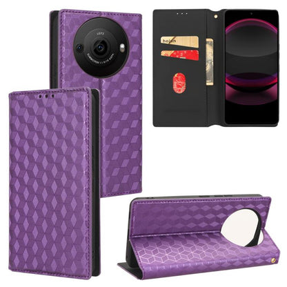 Cubic Grid Texture Flip Leather Phone Case, For Sharp Aquos wish6, For Sharp Aquos R11, For Sharp Aquos Sense10 / Sense9, For Sharp Aquos R10 / R9, For Sharp Aquos wish5, For Sharp Basio Active3, For Sharp Aquos R8 Pro / Leica Leitz Phone 3