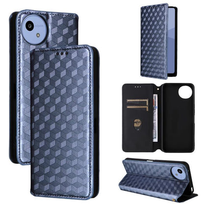 Cubic Grid Texture Flip Leather Phone Case, For Sharp Aquos wish6, For Sharp Aquos R11, For Sharp Aquos Sense10 / Sense9, For Sharp Aquos R10 / R9, For Sharp Aquos wish5, For Sharp Basio Active3, For Sharp Aquos R8 Pro / Leica Leitz Phone 3