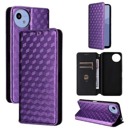 Cubic Grid Texture Flip Leather Phone Case, For Sharp Aquos wish6, For Sharp Aquos R11, For Sharp Aquos Sense10 / Sense9, For Sharp Aquos R10 / R9, For Sharp Aquos wish5, For Sharp Basio Active3, For Sharp Aquos R8 Pro / Leica Leitz Phone 3