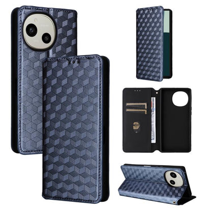 Cubic Grid Texture Flip Leather Phone Case, For Sharp Aquos wish6, For Sharp Aquos R11, For Sharp Aquos Sense10 / Sense9, For Sharp Aquos R10 / R9, For Sharp Aquos wish5, For Sharp Basio Active3, For Sharp Aquos R8 Pro / Leica Leitz Phone 3