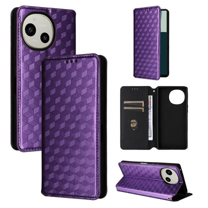 Cubic Grid Texture Flip Leather Phone Case, For Sharp Aquos wish6, For Sharp Aquos R11, For Sharp Aquos Sense10 / Sense9, For Sharp Aquos R10 / R9, For Sharp Aquos wish5, For Sharp Basio Active3, For Sharp Aquos R8 Pro / Leica Leitz Phone 3