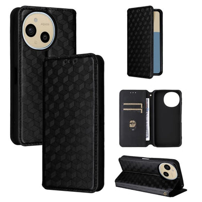 Cubic Grid Texture Flip Leather Phone Case, For Sharp Aquos wish6, For Sharp Aquos R11, For Sharp Aquos Sense10 / Sense9, For Sharp Aquos R10 / R9, For Sharp Aquos wish5, For Sharp Basio Active3, For Sharp Aquos R8 Pro / Leica Leitz Phone 3