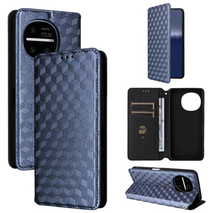 Cubic Grid Texture Flip Leather Phone Case, For Sharp Aquos wish6, For Sharp Aquos R11, For Sharp Aquos Sense10 / Sense9, For Sharp Aquos R10 / R9, For Sharp Aquos wish5, For Sharp Basio Active3, For Sharp Aquos R8 Pro / Leica Leitz Phone 3