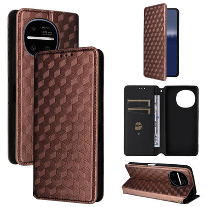Cubic Grid Texture Flip Leather Phone Case, For Sharp Aquos wish6, For Sharp Aquos R11, For Sharp Aquos Sense10 / Sense9, For Sharp Aquos R10 / R9, For Sharp Aquos wish5, For Sharp Basio Active3, For Sharp Aquos R8 Pro / Leica Leitz Phone 3