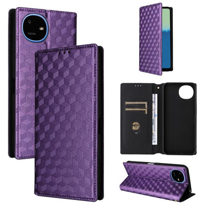 Cubic Grid Texture Flip Leather Phone Case, For Sharp Aquos wish6, For Sharp Aquos R11, For Sharp Aquos Sense10 / Sense9, For Sharp Aquos R10 / R9, For Sharp Aquos wish5, For Sharp Basio Active3, For Sharp Aquos R8 Pro / Leica Leitz Phone 3