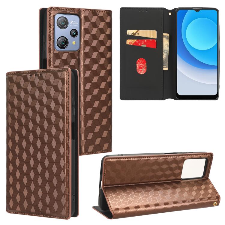 Cubic Grid Texture Flip Leather Phone Case, For Blackview Oscal C30 / C30 Pro, For Blackview A53 / A53 Pro, For Blackview A85, For Blackview Oscal C80, For Blackview A55 Pro, For Blackview A50, For Blackview A95, For Blackview A55                      ...