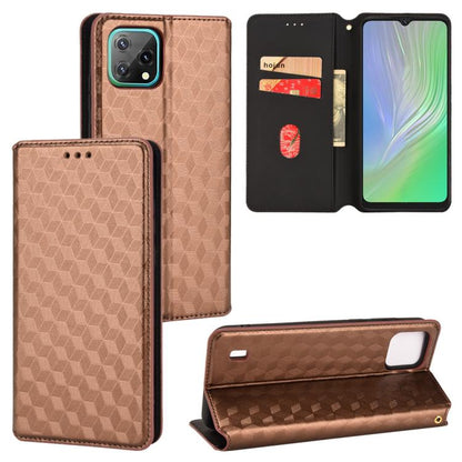 Cubic Grid Texture Flip Leather Phone Case, For Blackview Oscal C30 / C30 Pro, For Blackview A53 / A53 Pro, For Blackview A85, For Blackview Oscal C80, For Blackview A55 Pro, For Blackview A50, For Blackview A95, For Blackview A55                      ...