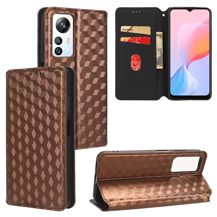 Cubic Grid Texture Flip Leather Phone Case, For Blackview Oscal C30 / C30 Pro, For Blackview A53 / A53 Pro, For Blackview A85, For Blackview Oscal C80, For Blackview A55 Pro, For Blackview A50, For Blackview A95, For Blackview A55                      ...