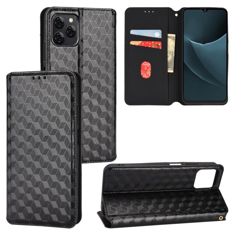 Cubic Grid Texture Flip Leather Phone Case, For Blackview Oscal C30 / C30 Pro, For Blackview A53 / A53 Pro, For Blackview A85, For Blackview Oscal C80, For Blackview A55 Pro, For Blackview A50, For Blackview A95, For Blackview A55                      ...