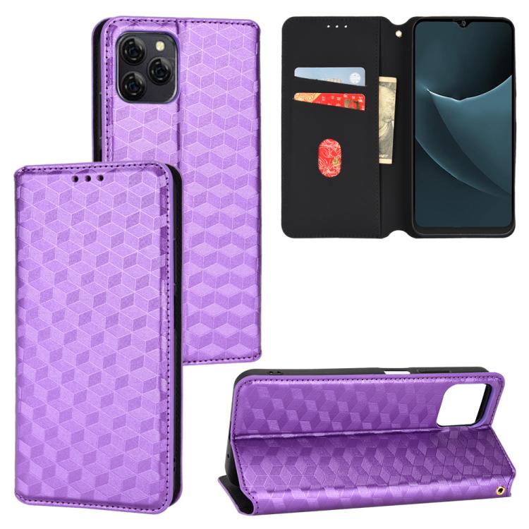 Cubic Grid Texture Flip Leather Phone Case, For Blackview Oscal C30 / C30 Pro, For Blackview A53 / A53 Pro, For Blackview A85, For Blackview Oscal C80, For Blackview A55 Pro, For Blackview A50, For Blackview A95, For Blackview A55                      ...