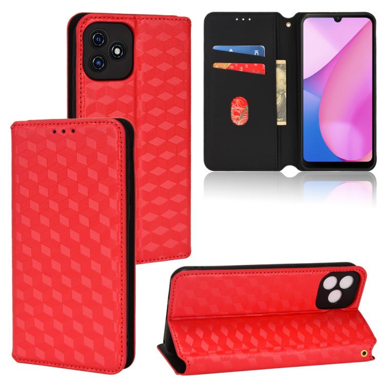 Cubic Grid Texture Flip Leather Phone Case, For Blackview Oscal C30 / C30 Pro, For Blackview A53 / A53 Pro, For Blackview A85, For Blackview Oscal C80, For Blackview A55 Pro, For Blackview A50, For Blackview A95, For Blackview A55                      ...