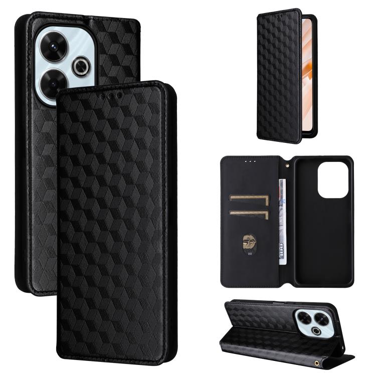 Cubic Grid Texture Flip Leather Phone Case, For Redmi K90 5G / Poco F8 Pro, For Redmi Note 15 Pro 5G Global 163.6mm, For Redmi 15 5G Global / 15 4G SEA 169mm, For Redmi 15 5G / 4G EU 171mm, For Redmi A5 4G 173.3mm                                       ...