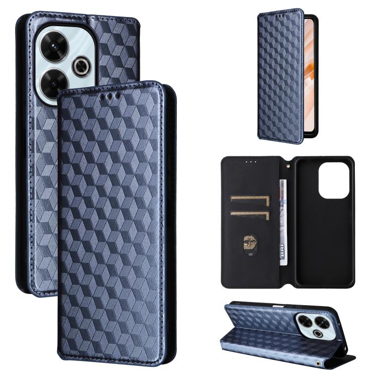 Cubic Grid Texture Flip Leather Phone Case, For Redmi K90 5G / Poco F8 Pro, For Redmi Note 15 Pro 5G Global 163.6mm, For Redmi 15 5G Global / 15 4G SEA 169mm, For Redmi 15 5G / 4G EU 171mm, For Redmi A5 4G 173.3mm                                       ...