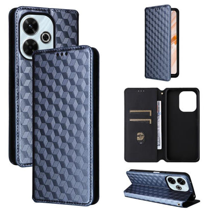 Cubic Grid Texture Flip Leather Phone Case, For Redmi K90 5G / Poco F8 Pro, For Redmi Note 15 Pro 5G Global 163.6mm, For Redmi 15 5G Global / 15 4G SEA 169mm, For Redmi 15 5G / 4G EU 171mm, For Redmi A5 4G 173.3mm                                       ...