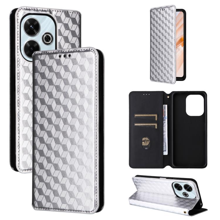 Cubic Grid Texture Flip Leather Phone Case, For Redmi K90 5G / Poco F8 Pro, For Redmi Note 15 Pro 5G Global 163.6mm, For Redmi 15 5G Global / 15 4G SEA 169mm, For Redmi 15 5G / 4G EU 171mm, For Redmi A5 4G 173.3mm                                       ...