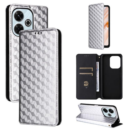 Cubic Grid Texture Flip Leather Phone Case, For Redmi K90 5G / Poco F8 Pro, For Redmi Note 15 Pro 5G Global 163.6mm, For Redmi 15 5G Global / 15 4G SEA 169mm, For Redmi 15 5G / 4G EU 171mm, For Redmi A5 4G 173.3mm                                       ...