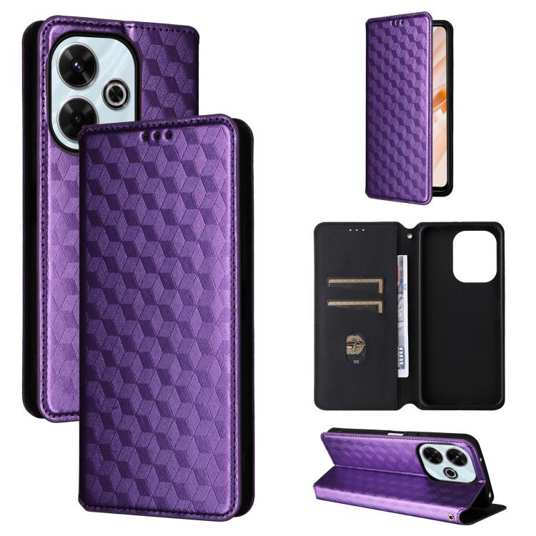 Cubic Grid Texture Flip Leather Phone Case, For Redmi K90 5G / Poco F8 Pro, For Redmi Note 15 Pro 5G Global 163.6mm, For Redmi 15 5G Global / 15 4G SEA 169mm, For Redmi 15 5G / 4G EU 171mm, For Redmi A5 4G 173.3mm                                       ...