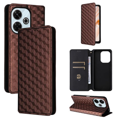 Cubic Grid Texture Flip Leather Phone Case, For Redmi K90 5G / Poco F8 Pro, For Redmi Note 15 Pro 5G Global 163.6mm, For Redmi 15 5G Global / 15 4G SEA 169mm, For Redmi 15 5G / 4G EU 171mm, For Redmi A5 4G 173.3mm                                       ...