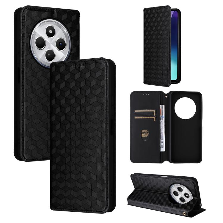 Cubic Grid Texture Flip Leather Phone Case, For Redmi 17 5G / 4G Global 170mm / Poco M8x, For Redmi Note 17 5G / 4G Global / 5G India 169.7mm, For Redmi 17C 5G, For Redmi Note 17 Pro+ 5G Global 163.4mm, For Redmi K100 Pro Max 5G / Poco F9 Ultra 5G     ...
