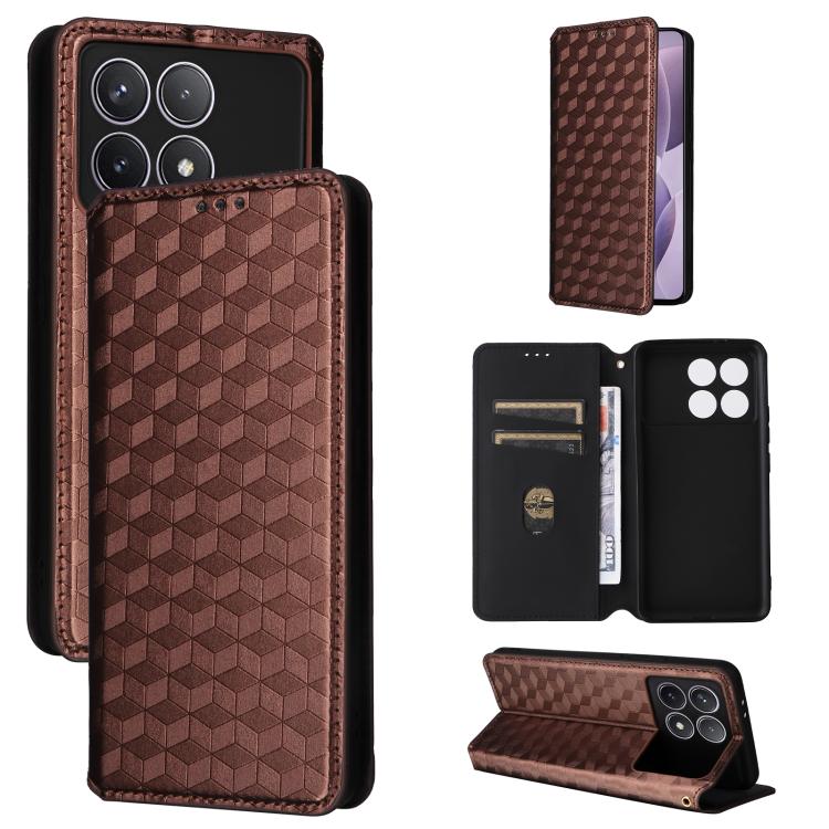 Cubic Grid Texture Flip Leather Phone Case, For Redmi Note 13 Pro 4G Global, For Redmi A3, For Redmi 13C 5G / 13R 5G, For Redmi Note 13 4G, For Redmi K70E / Xiaomi Poco X6 Pro, For Redmi Note 13R Pro 5G, For Redmi Note 13 5G, For Redmi Note 13 Pro+ 5G ...