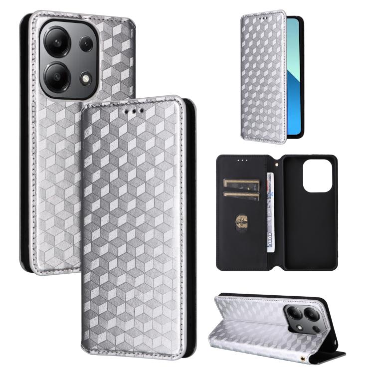Cubic Grid Texture Flip Leather Phone Case, For Redmi Note 13 Pro 4G Global, For Redmi A3, For Redmi 13C 5G / 13R 5G, For Redmi Note 13 4G, For Redmi K70E / Xiaomi Poco X6 Pro, For Redmi Note 13R Pro 5G, For Redmi Note 13 5G, For Redmi Note 13 Pro+ 5G ...