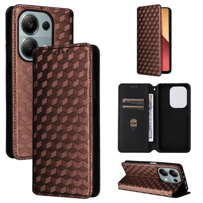 Cubic Grid Texture Flip Leather Phone Case, For Redmi Note 13 Pro 4G Global, For Redmi A3, For Redmi 13C 5G / 13R 5G, For Redmi Note 13 4G, For Redmi K70E / Xiaomi Poco X6 Pro, For Redmi Note 13R Pro 5G, For Redmi Note 13 5G, For Redmi Note 13 Pro+ 5G ...