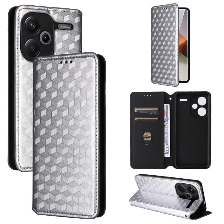 Cubic Grid Texture Flip Leather Phone Case, For Redmi Note 13 Pro 4G Global, For Redmi A3, For Redmi 13C 5G / 13R 5G, For Redmi Note 13 4G, For Redmi K70E / Xiaomi Poco X6 Pro, For Redmi Note 13R Pro 5G, For Redmi Note 13 5G, For Redmi Note 13 Pro+ 5G ...