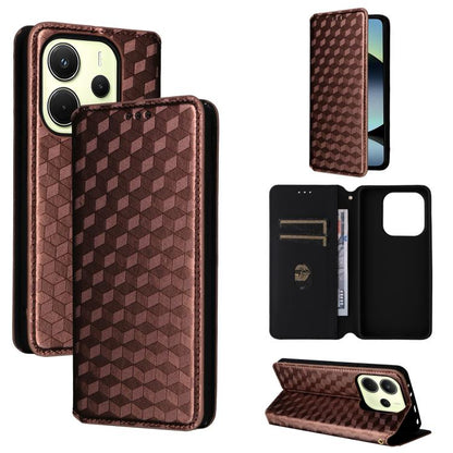 Cubic Grid Texture Flip Leather Phone Case, For Redmi K90 5G / Poco F8 Pro, For Redmi Note 15 Pro 5G Global 163.6mm, For Redmi 15 5G Global / 15 4G SEA 169mm, For Redmi 15 5G / 4G EU 171mm, For Redmi A5 4G 173.3mm                                       ...
