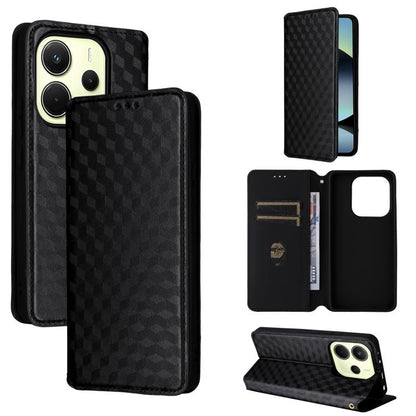 Cubic Grid Texture Flip Leather Phone Case, For Redmi K90 5G / Poco F8 Pro, For Redmi Note 15 Pro 5G Global 163.6mm, For Redmi 15 5G Global / 15 4G SEA 169mm, For Redmi 15 5G / 4G EU 171mm, For Redmi A5 4G 173.3mm                                       ...