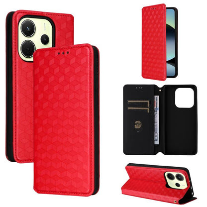 Cubic Grid Texture Flip Leather Phone Case, For Redmi K90 5G / Poco F8 Pro, For Redmi Note 15 Pro 5G Global 163.6mm, For Redmi 15 5G Global / 15 4G SEA 169mm, For Redmi 15 5G / 4G EU 171mm, For Redmi A5 4G 173.3mm                                       ...