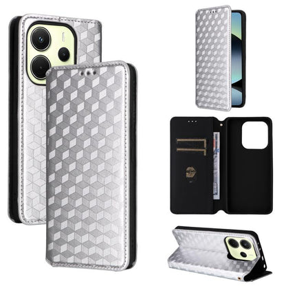 Cubic Grid Texture Flip Leather Phone Case, For Redmi K90 5G / Poco F8 Pro, For Redmi Note 15 Pro 5G Global 163.6mm, For Redmi 15 5G Global / 15 4G SEA 169mm, For Redmi 15 5G / 4G EU 171mm, For Redmi A5 4G 173.3mm                                       ...