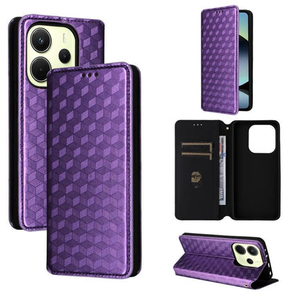 Cubic Grid Texture Flip Leather Phone Case, For Redmi K90 5G / Poco F8 Pro, For Redmi Note 15 Pro 5G Global 163.6mm, For Redmi 15 5G Global / 15 4G SEA 169mm, For Redmi 15 5G / 4G EU 171mm, For Redmi A5 4G 173.3mm                                       ...