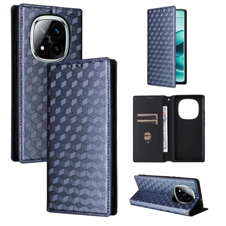 Cubic Grid Texture Flip Leather Phone Case, For Redmi K90 5G / Poco F8 Pro, For Redmi Note 15 Pro 5G Global 163.6mm, For Redmi 15 5G Global / 15 4G SEA 169mm, For Redmi 15 5G / 4G EU 171mm, For Redmi A5 4G 173.3mm                                       ...