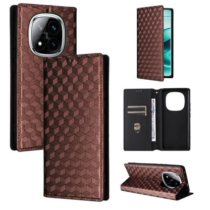 Cubic Grid Texture Flip Leather Phone Case, For Redmi K90 5G / Poco F8 Pro, For Redmi Note 15 Pro 5G Global 163.6mm, For Redmi 15 5G Global / 15 4G SEA 169mm, For Redmi 15 5G / 4G EU 171mm, For Redmi A5 4G 173.3mm                                       ...